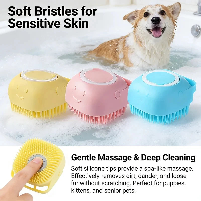 Bathroom Puppy Big Dog Cat Bath Massage Gloves Brush Soft Safety Silicone Pet Accessories for Dogs Cats Tools Mascotas Products