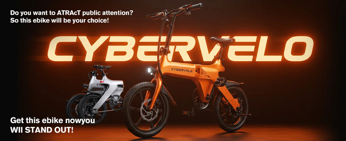 Cybervelo 500W Peak Motor City Ebike, 36V Foldable Ultra Light Weight Commuter for Adult, 20MPH 15Ah Internal Battery EK13