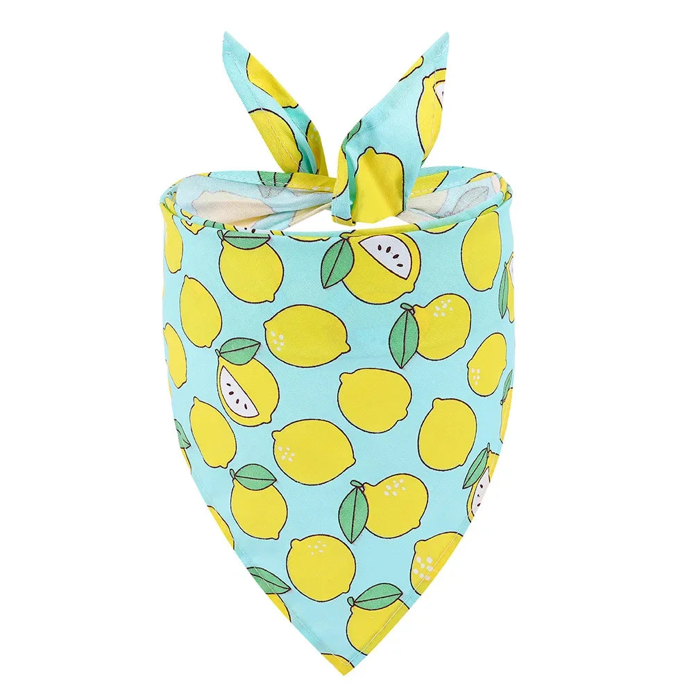 Adjustable Fruit Floral Dog Bandana Soft Washable Scarf