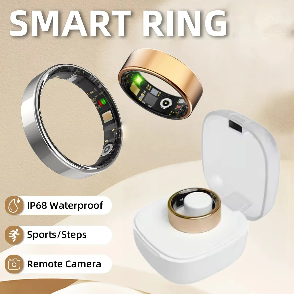 Bluetooth Smart Ring For Heart Rate And Blood Pressure Tracking