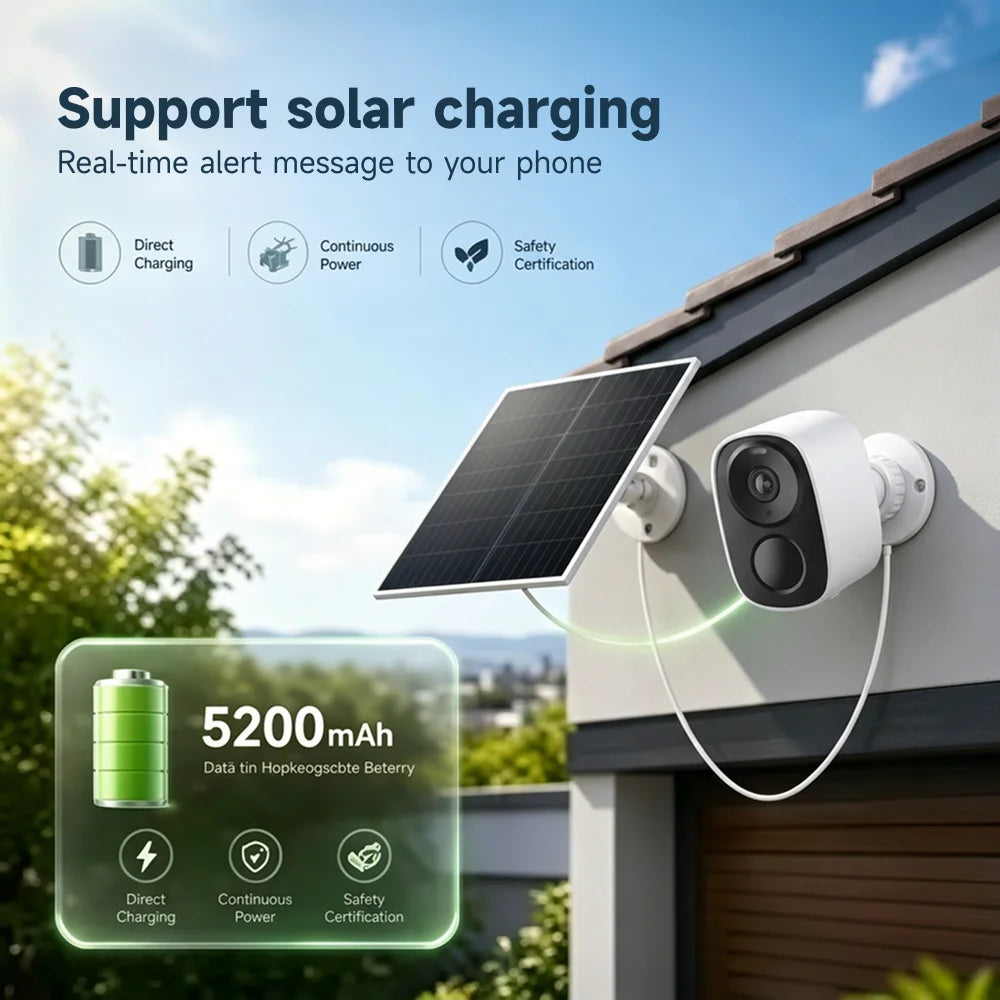 Vstarcam 4K WiFi Solar Security Battery Camera 5MP Wireless Outdoor Battery Powered Cameras Color Night Vision PIR Human Motion Cam