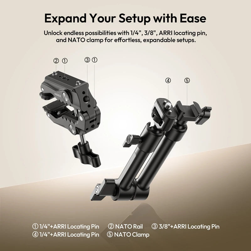 Ulanzi HD02 Magic Arm Super Clamp With Ball Head Mount