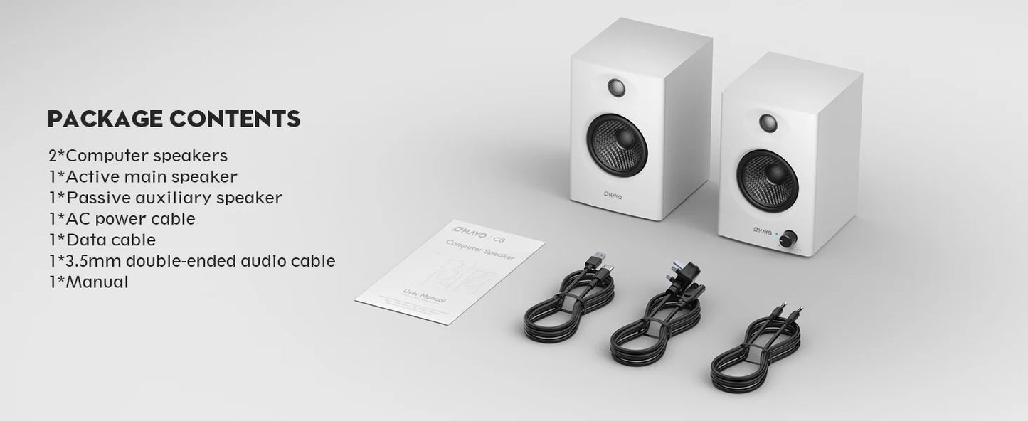 Ohayo Bluetooth 5.3 60W Wireless Bookshelf Speakers For Home PC