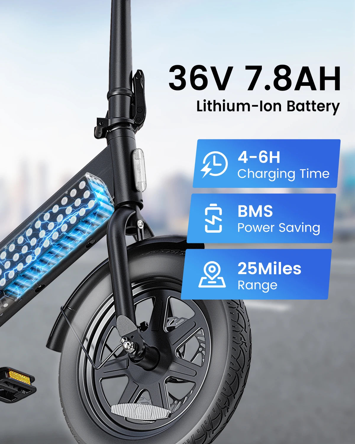 【1 Year Warranty】DYU C3 14 inch Electric Bicycle Peak 500W Motor 36V7.8AH Lithium Battery Electric Bike , E-bike UL2849