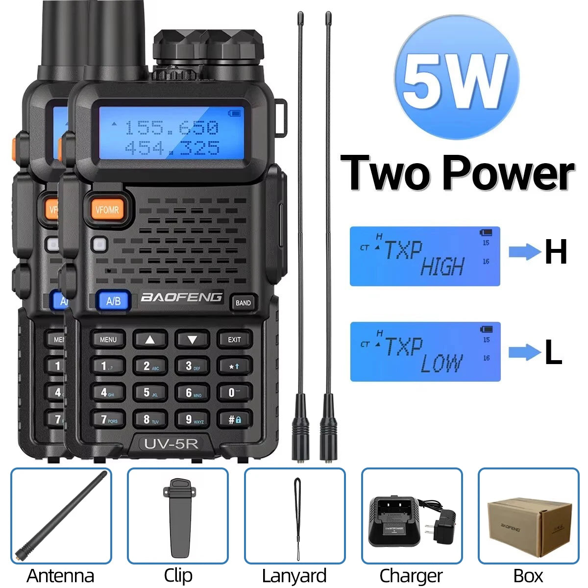 Baofeng UV-5R Dual Band VHF UHF Portable Two-Way Radio Transceiver