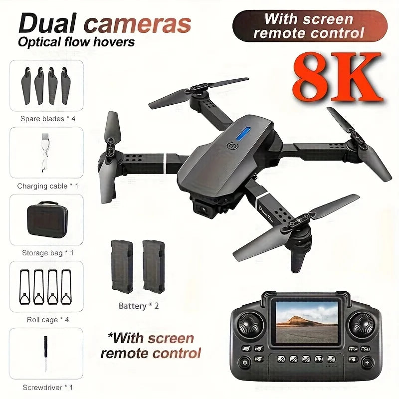 Evanovm E88Pro Max Foldable Dual Camera Drone With Auto Return