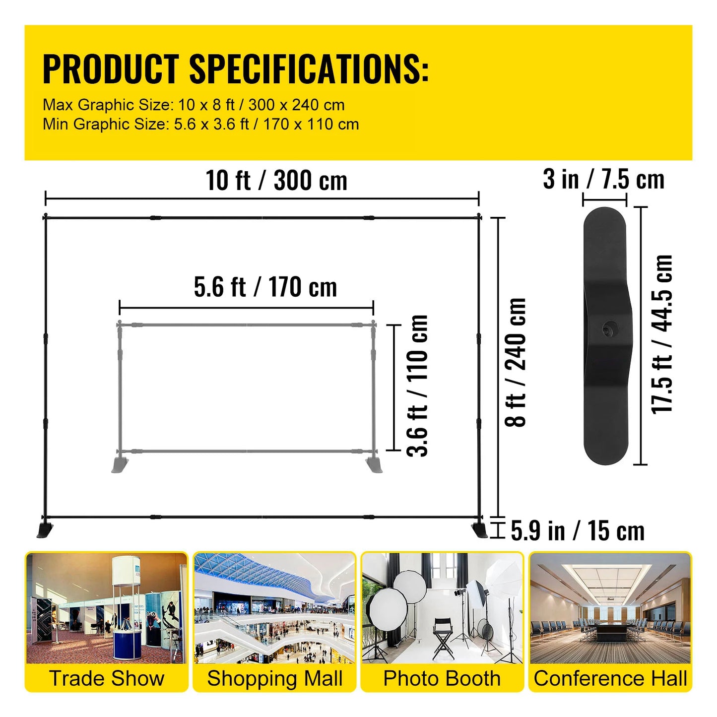 SucceBuy Adjustable Telescopic Backdrop Stand For Photography