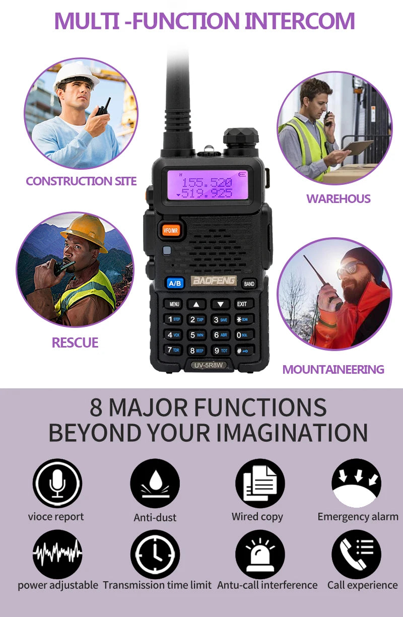 Baofeng UV-5R Dual Band VHF UHF Portable Two-Way Radio Transceiver