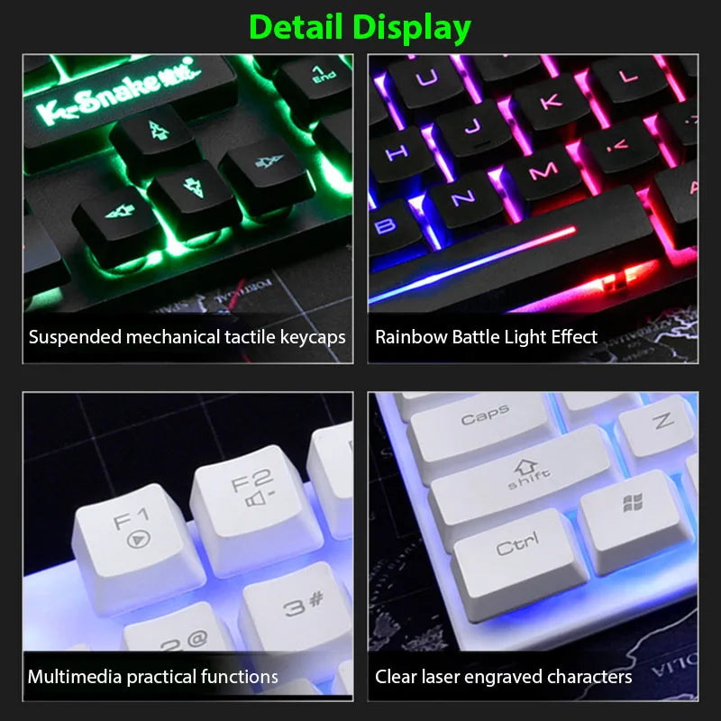 KM320 Waterproof Backlit Gaming Keyboard And Mouse Set