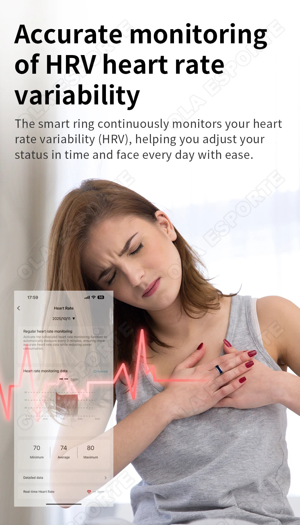 Ola Esporte Smart Ring With LED Display And Health Monitoring