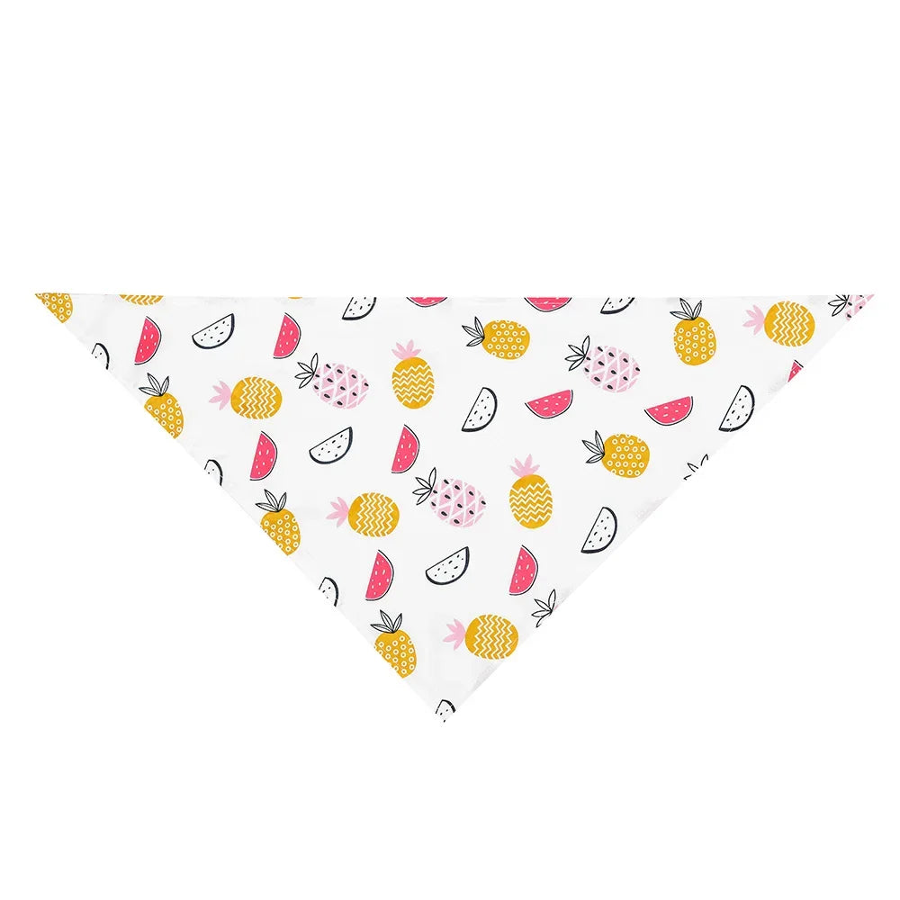 Adjustable Fruit Floral Dog Bandana Soft Washable Scarf