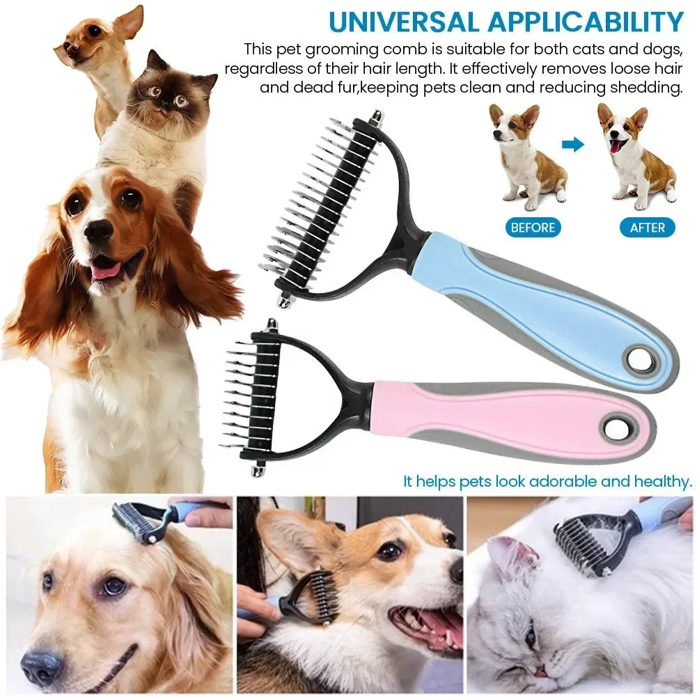 Premium Double Sided Pet Grooming Comb For Dogs And Cats
