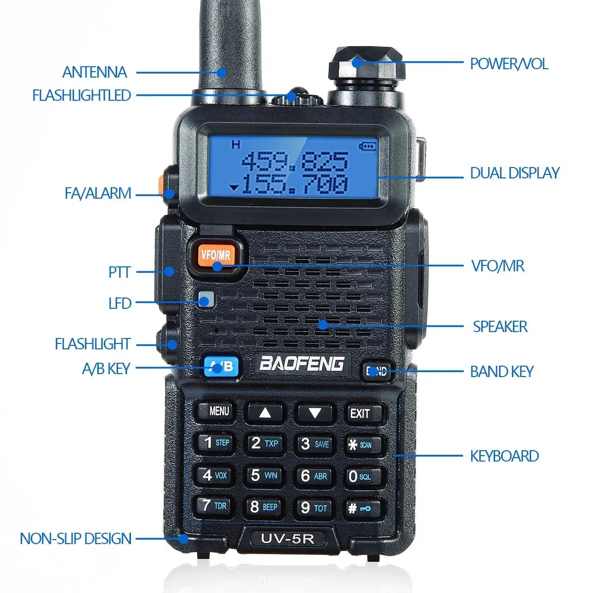 Baofeng UV-5R Dual Band VHF UHF Portable Two-Way Radio Transceiver