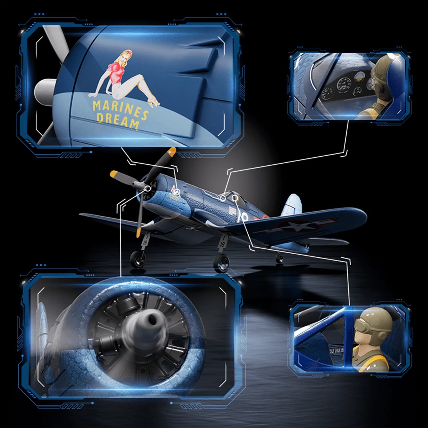 Volantexrc F4U Corsair Brushless Airplane Four Channel Ready To Fly