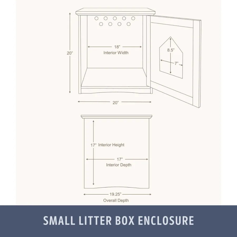 Small Cat Litter Box Enclosure Hidden Litter Indoor Cat Furniture Pet Home Side Table Brown