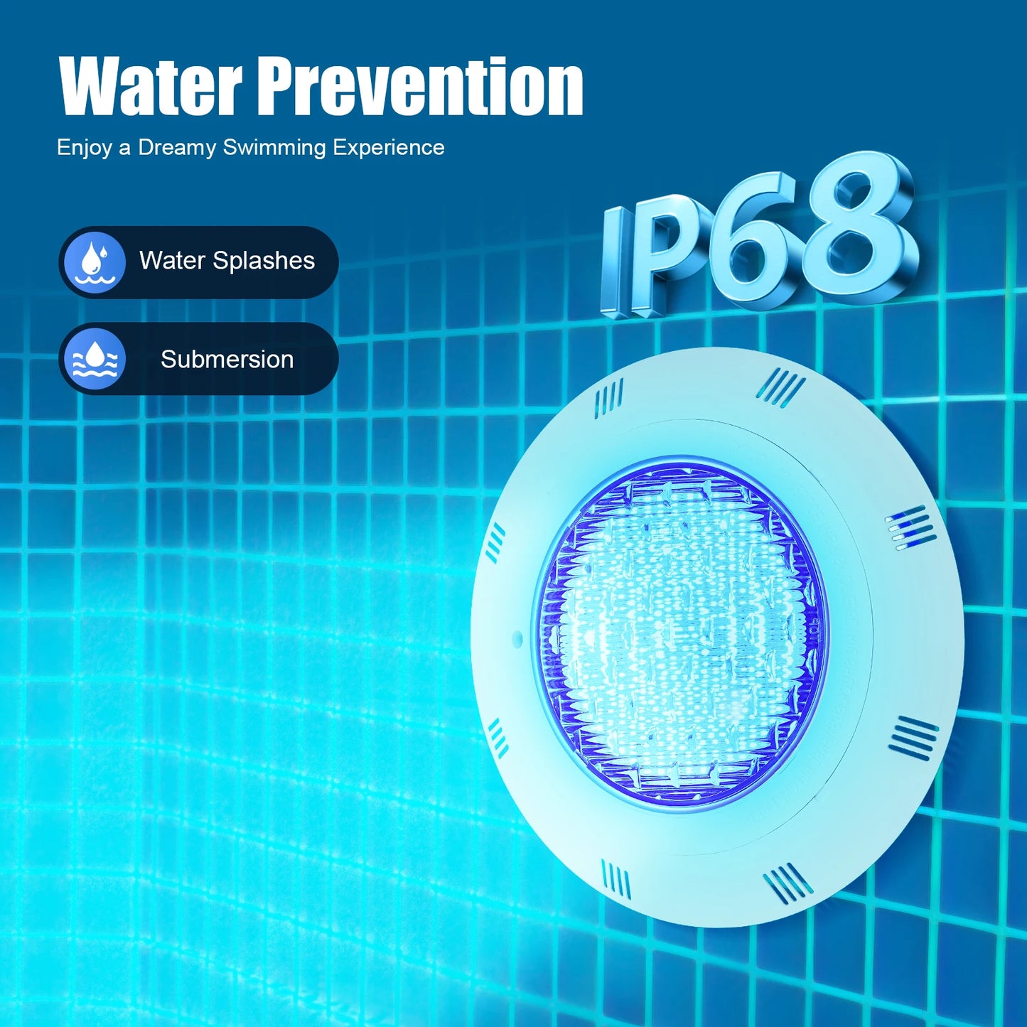 45W & 36W RGB LED Pool Light IP68 Waterproof 460/360 LEDs 2500/3600lm Remote Control for Swimming Pool Fountain Pond