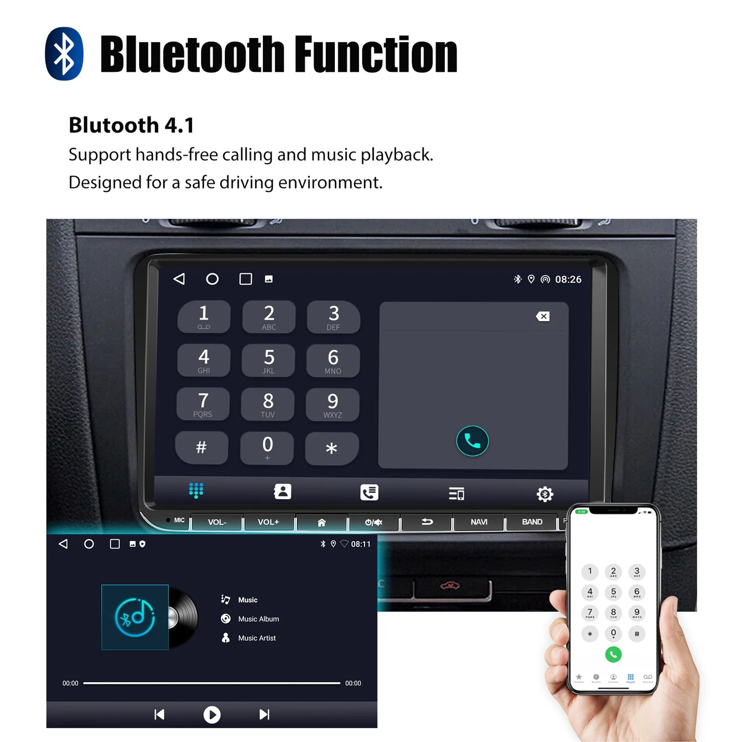 9" Android 15 6G+128G Wireless Carplay Car Stereo GPS NAVI WIFI RDS FM BT EQ for VW Golf 5 6 Passat Polo Touran Tiguan Caddy EOS