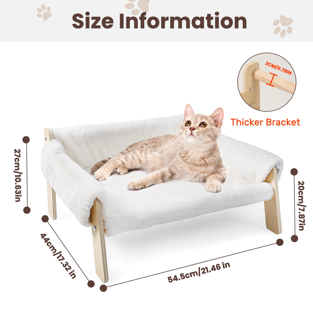 Comfortable Plush Wooden Leg Cat Sofa Bed Indoor Pets