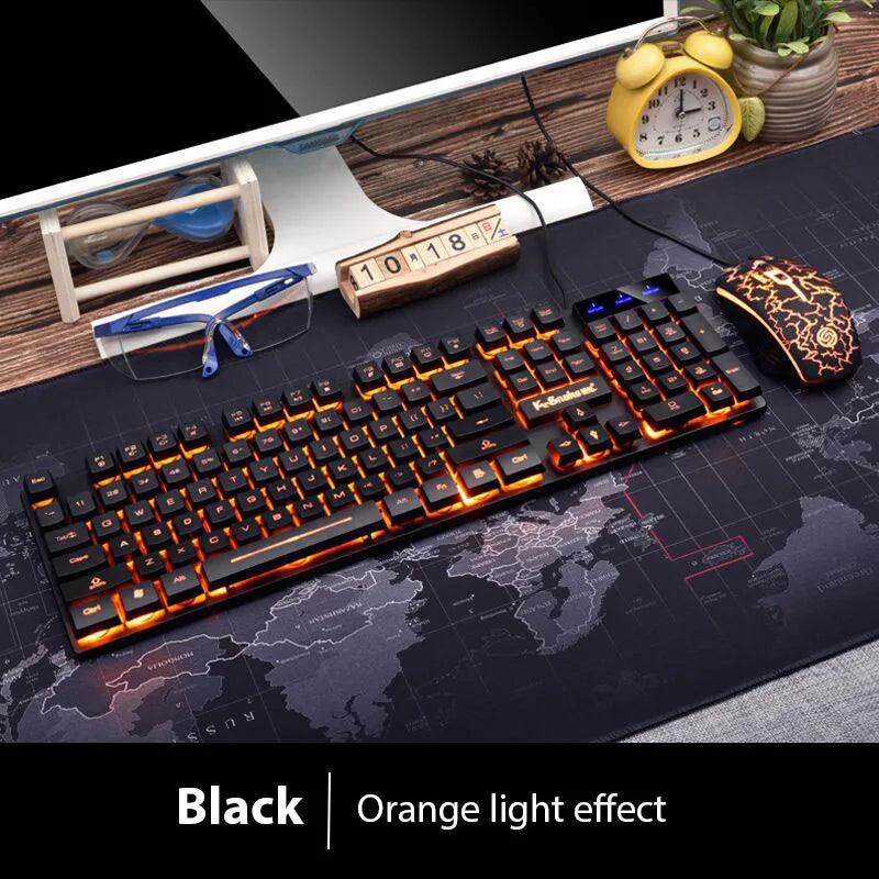 KM320 Waterproof Backlit Gaming Keyboard And Mouse Set