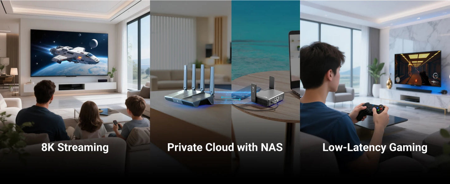 GL.iNet Flint 3e GL-BE6500 WiFi 7 Router VPN for Wireless Internet Dual-band High-Speed Home Router Wi-Fi 7 , 5 x 2.5G Ethernet Port USB3.0 Qualcomm Quad-core 1.5 GHz, Supports ADGuard Home,OpenVPN,WireGuard,OpenWrt