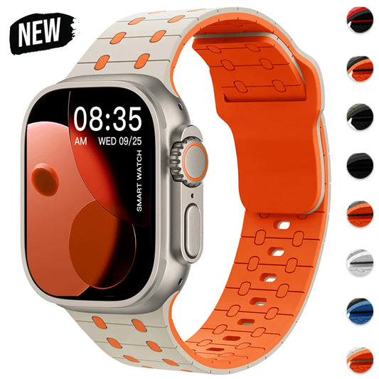 Silicone band For Apple watch Strap 46mm 45mm 41mm 44mm 49mm 40mm 38 42mm bracelet correa iwatch Series 10 9 8 7 6 5 3 SE Ultra