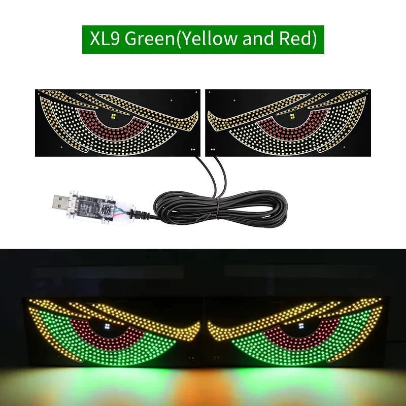 Devil Eyes Light 23.23X4.72in Dynamic Eye Lights Programmable LED Display Flexible DIY Dynamic Text Music Sync Timer for Cars