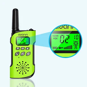AWANFI Walkie Talkies 4 Packs Rechargeable  for kids, Long Range Flashlight 8 Channel, USB Type C for Camping, Hiking, Gifts