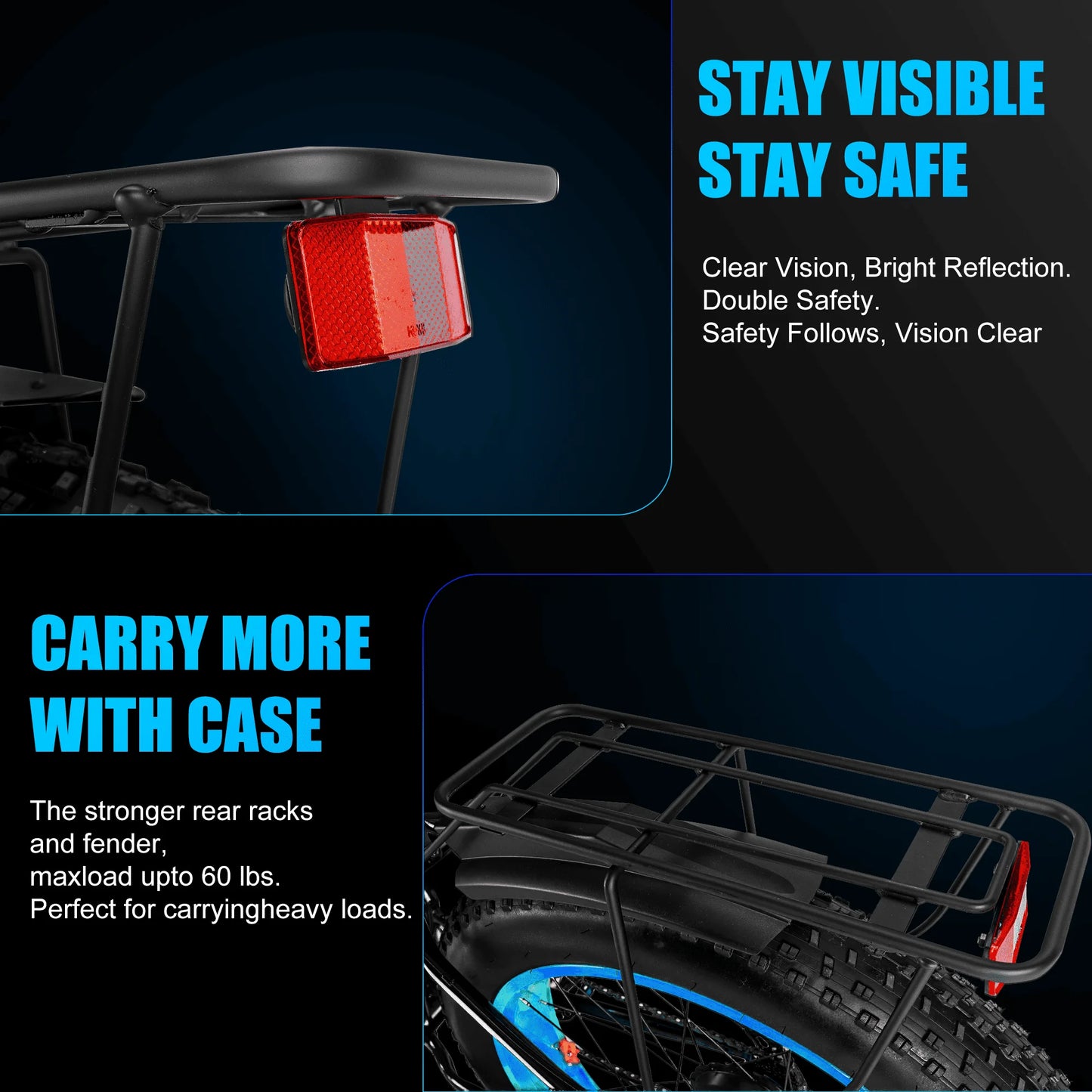 26" Fat Tire Electric Bike for Adults 48V 20Ah Battery 1000W Motor (Peak 1500W)  25-30MPH Fast Mountain Ebike Snow Beach Bicycle