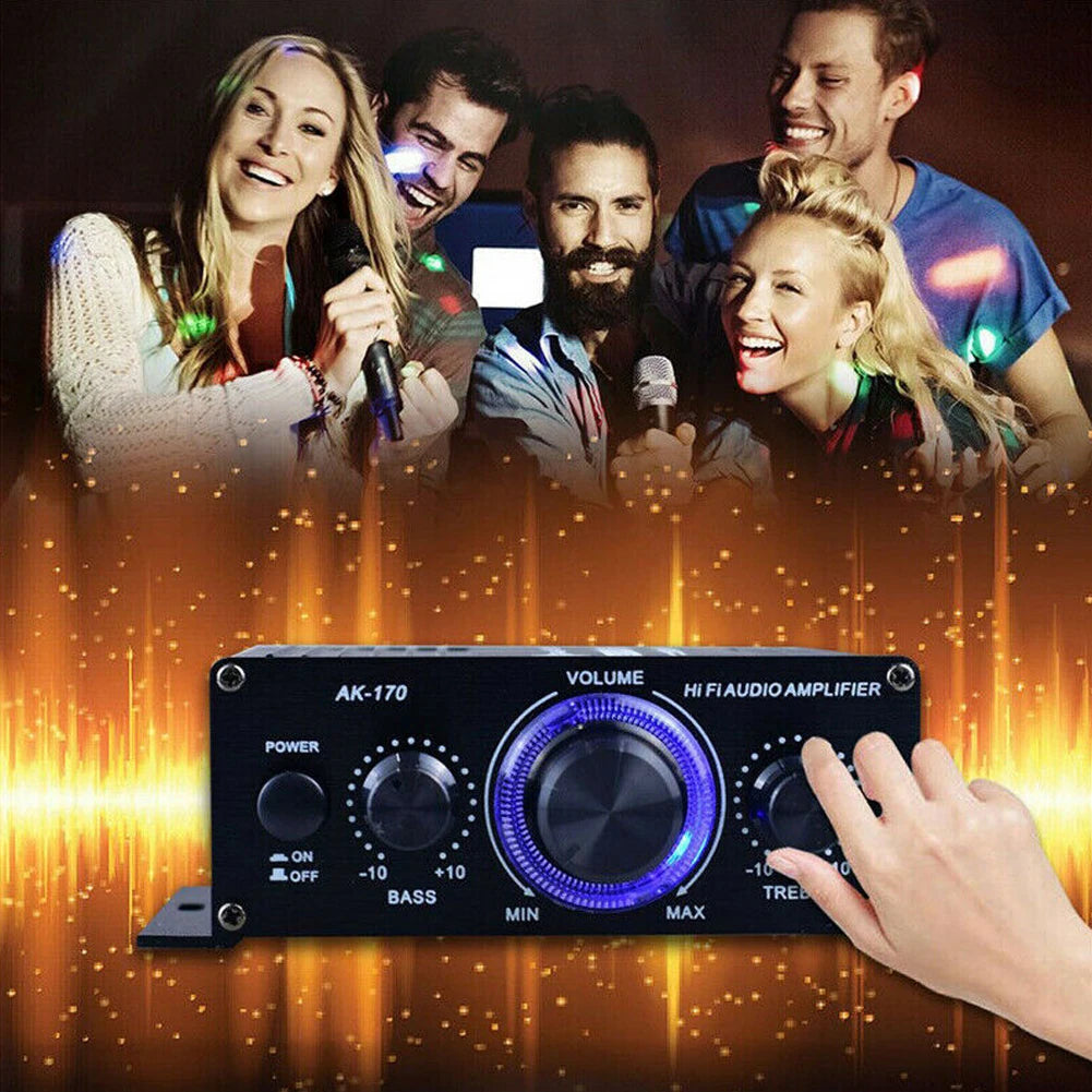 ALLOYSEED Power Amplifier Wireless Bluetooth HiFi 200W 2 Channel RCA