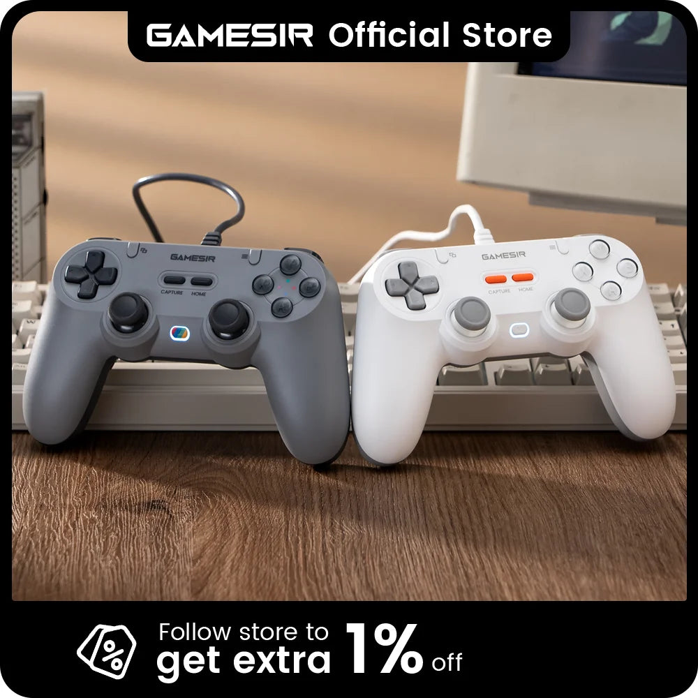GameSir Tegenaria Lite Wired Game Controller, Hall Effect Joysticks, 1000Hz Polling Rate, Anti-Drift for Nintendo Switch 2, PC