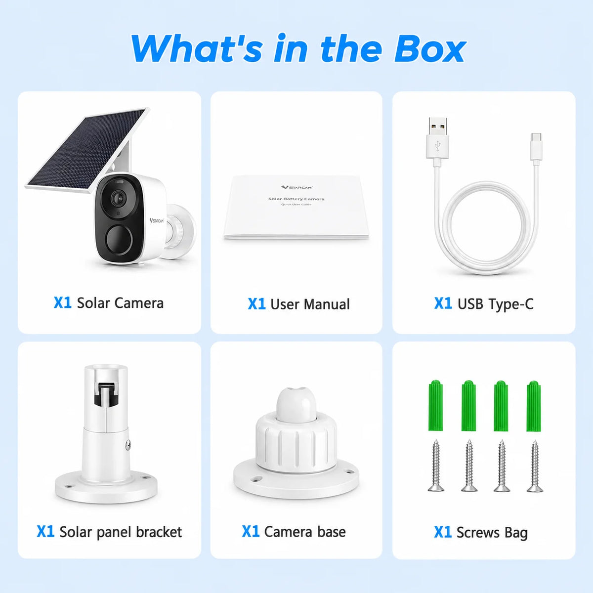 Vstarcam 4K WiFi Solar Security Battery Camera 5MP Wireless Outdoor Battery Powered Cameras Color Night Vision PIR Human Motion Cam