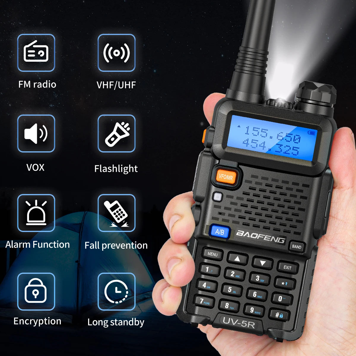 Baofeng UV-5R Dual Band VHF UHF Portable Two-Way Radio Transceiver