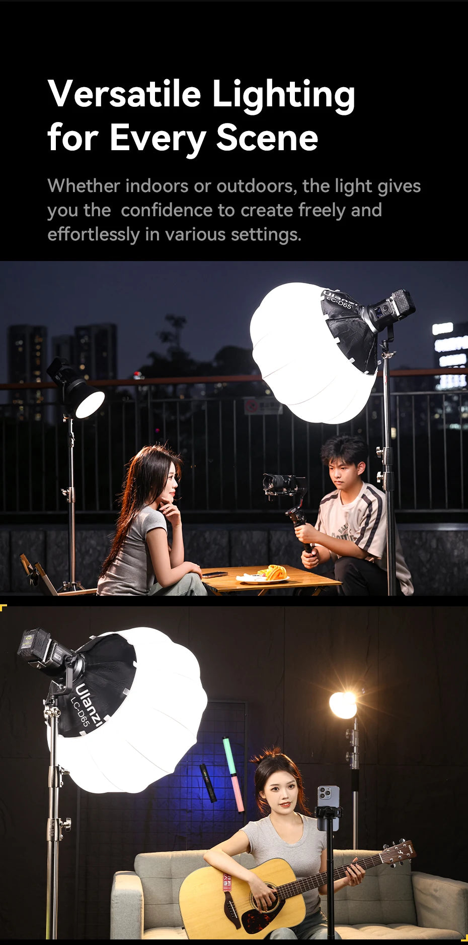 Ulanzi VL120BI Wireless Pro COB Video Light For Studios