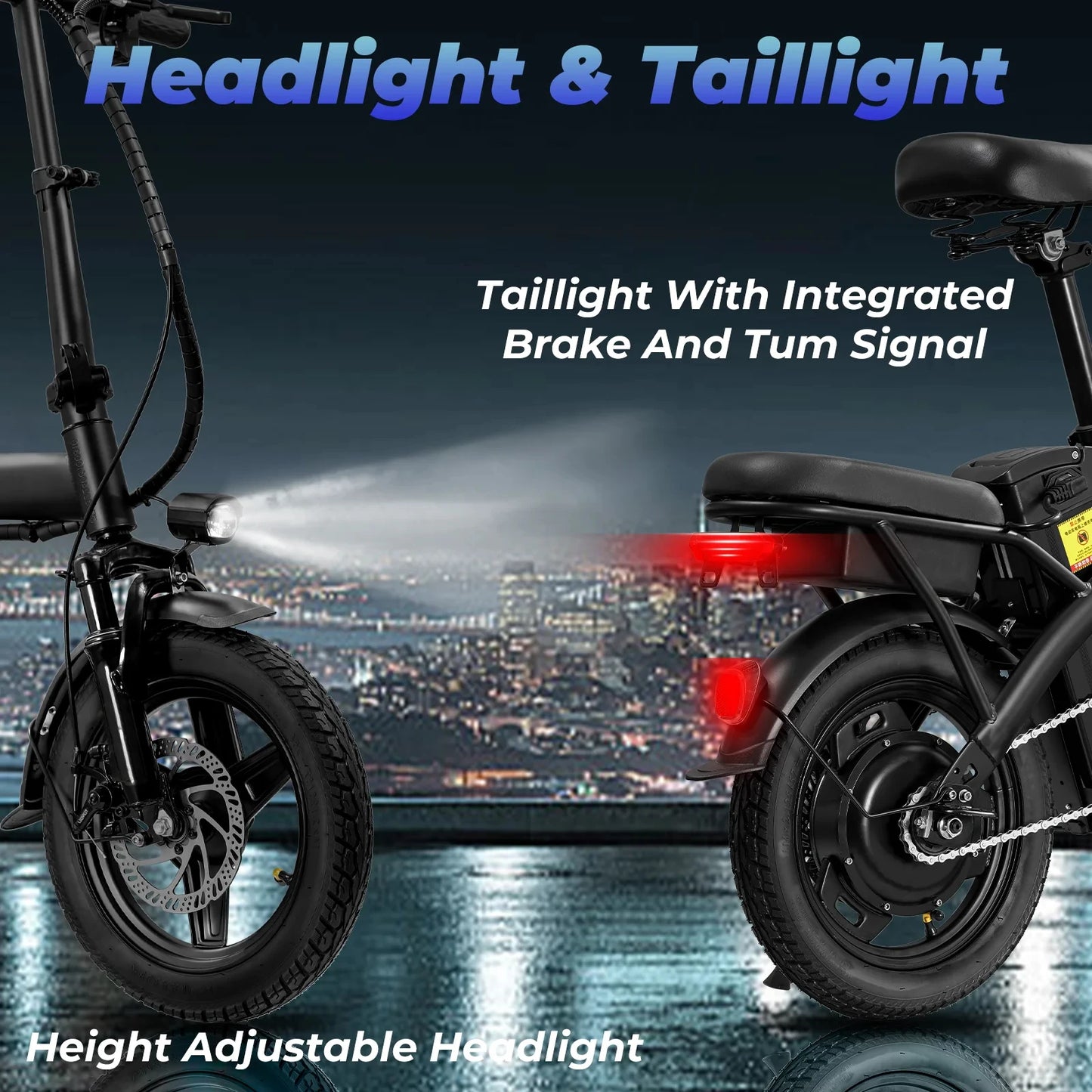 Adult and Adolescent Electric Bicycles, 20MPH, 560W Motor, 48V Detachable Battery, 14 inch Folding Electric Bicycle, Up to 25-32 Miles Long, Commuter Electric Bike
