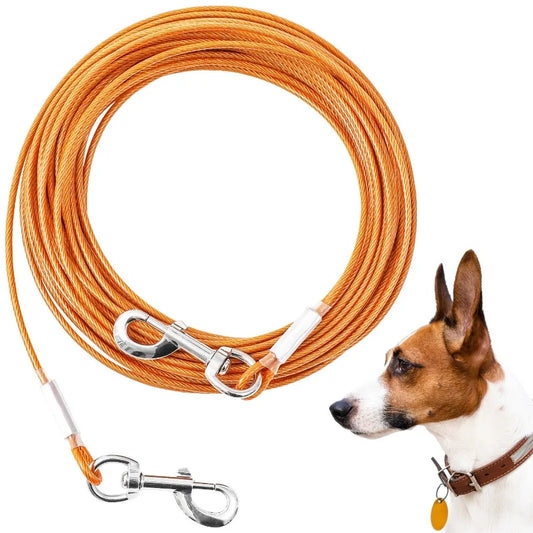 Extension steel wire rope dog chain thickening anti-biting dirty resistant pet traction rope outdoor dog rope dog rope lengthen