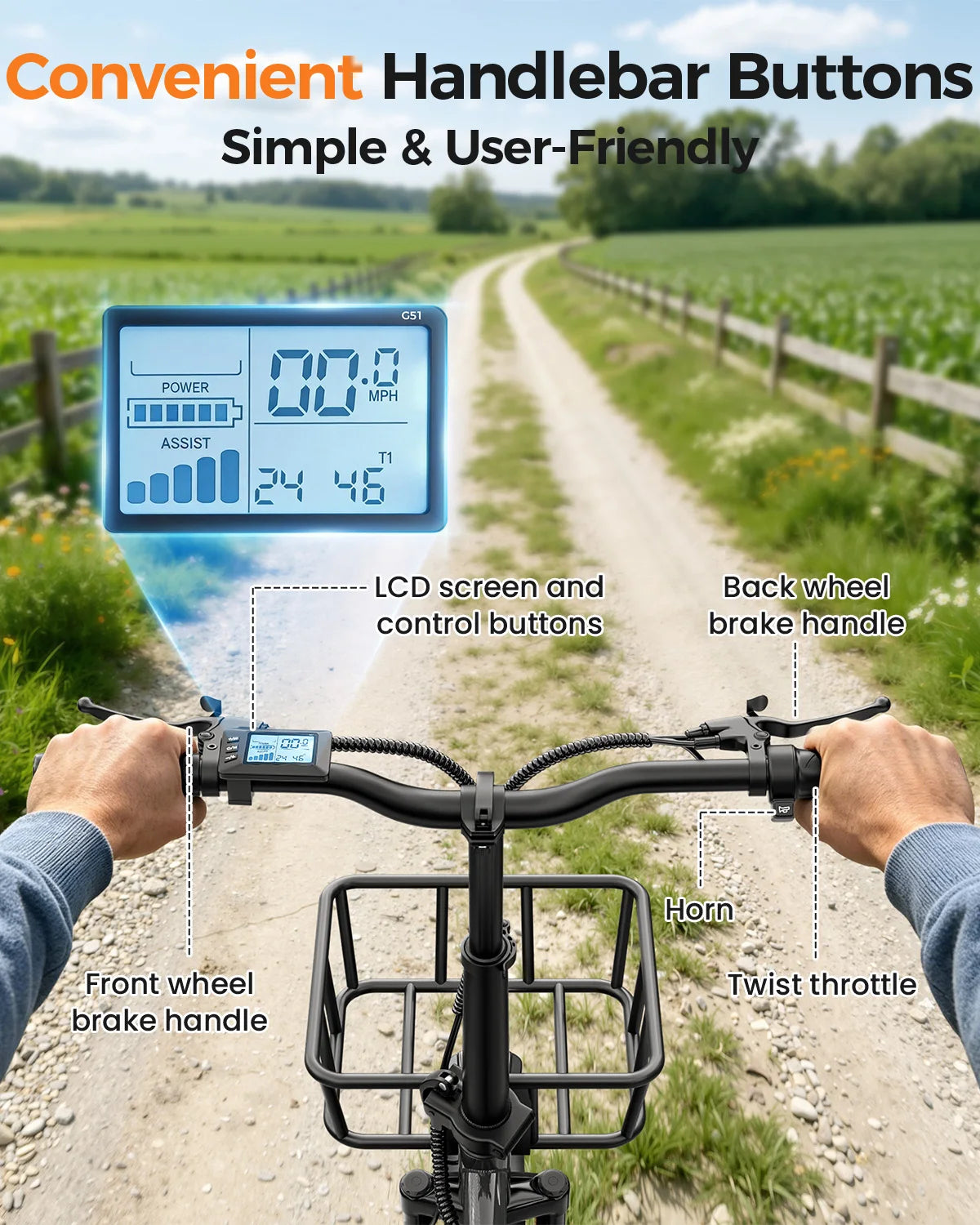 EILLEO SPACEWALK Folding Electric Tricycle with Cargo Basket
