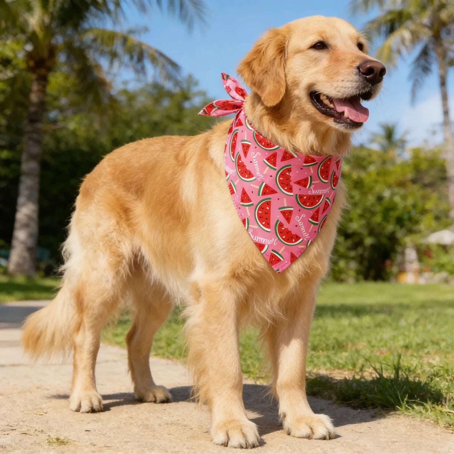 Adjustable Fruit Floral Dog Bandana Soft Washable Scarf