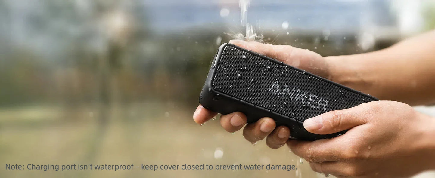 Anker Soundcore 2 Portable Bluetooth Speaker with Stereo Sound, Bluetooth 5, IPX7 Waterproof, 24-Hour Playtime (Refurbished)