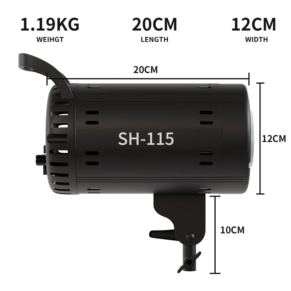 SH 115W LED Video Light With Bowens Mount Studio Lamp