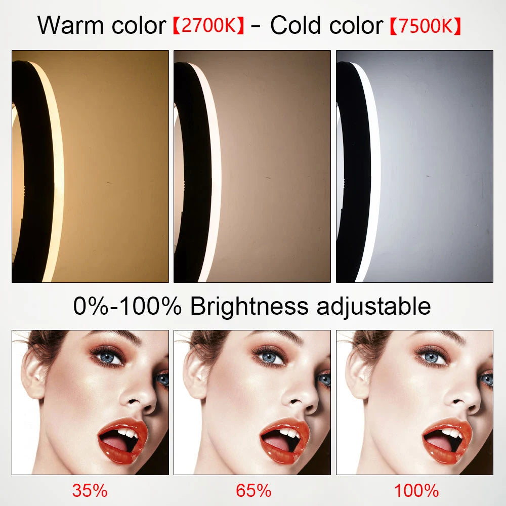 18inch Ring Lights Lamp with Tripod 96W Selfie Light for Beauty Salon Tattoo Yidoblo FD480 Photo Studio Video Light CRI95+