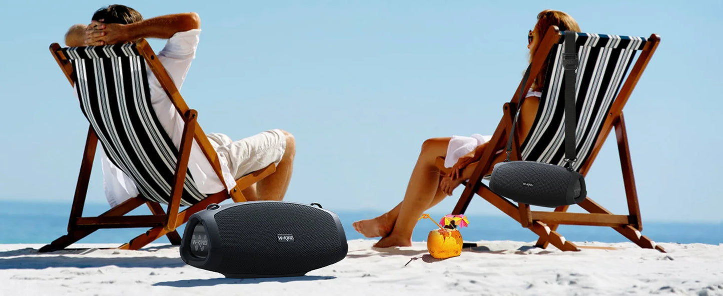 W-KING X10 Bluetooth Speaker, 120W Max Portable Loud Speakers Wireless Bluetooth Boombox, 70W IPX6 Waterproof Outdoor Party Large Big Speaker, Triple Passive Radiator/Subwoofers*2-Deep Bass/42H/TF/AUX/EQ