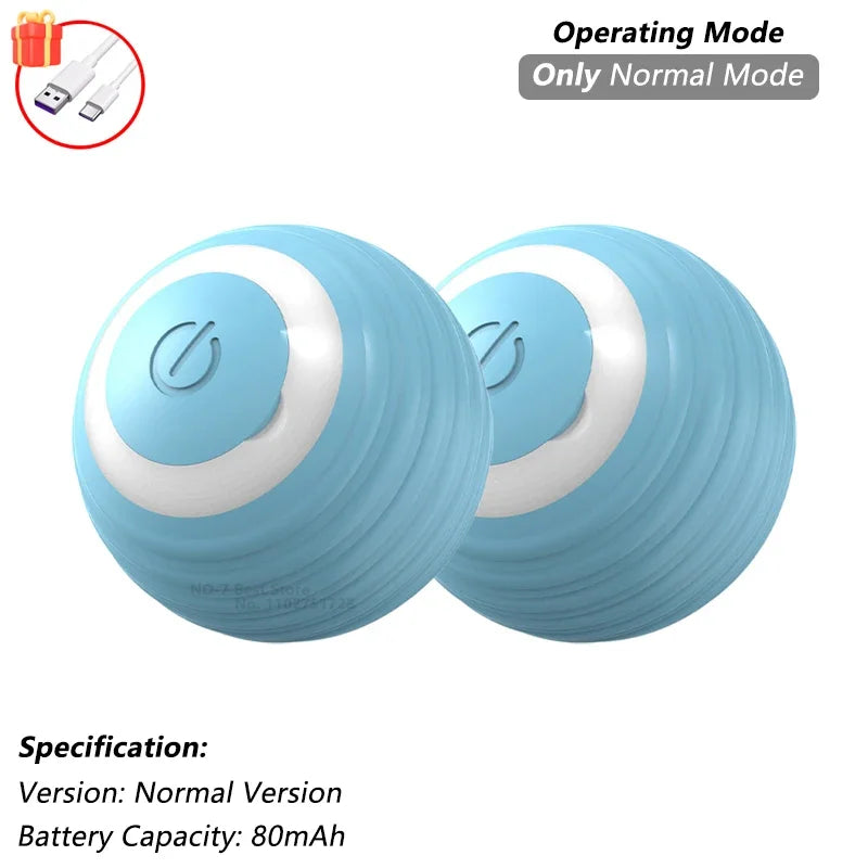 Cat Interactive Ball Toy Automatic Rolling Ball Faux Tail Rechargeable Smart Pet Electric Toy Pet Training Imitate Mouse