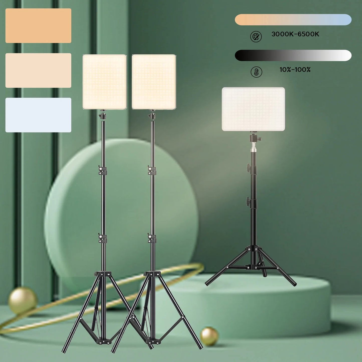 11in LED Video Fill Lamp Light Vloging Photo Studio LED Panel  With  Triopd Stand For Live Stream Makeup Meeting Group