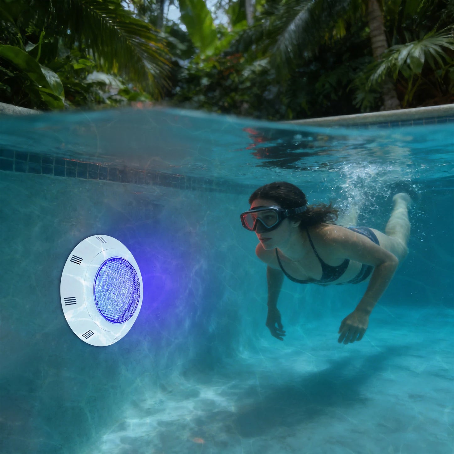 45W RGB LED Underwater Swimming Pool Light IP68 Waterproof 7 Colors Changing Underwater Pool Lights with Remote Control