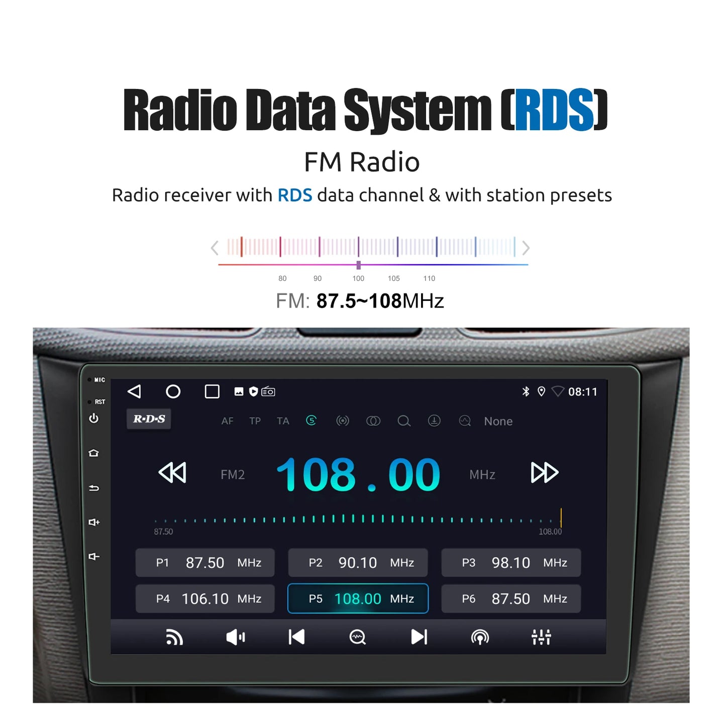 ESSGOO 7"/9"/10“ 2 DIN Android 14 4+64G Car Stereo Carplay Android Auto GPS Navi Bluetooth FM RDS Radio WIFI Touchscreen ChatGPT