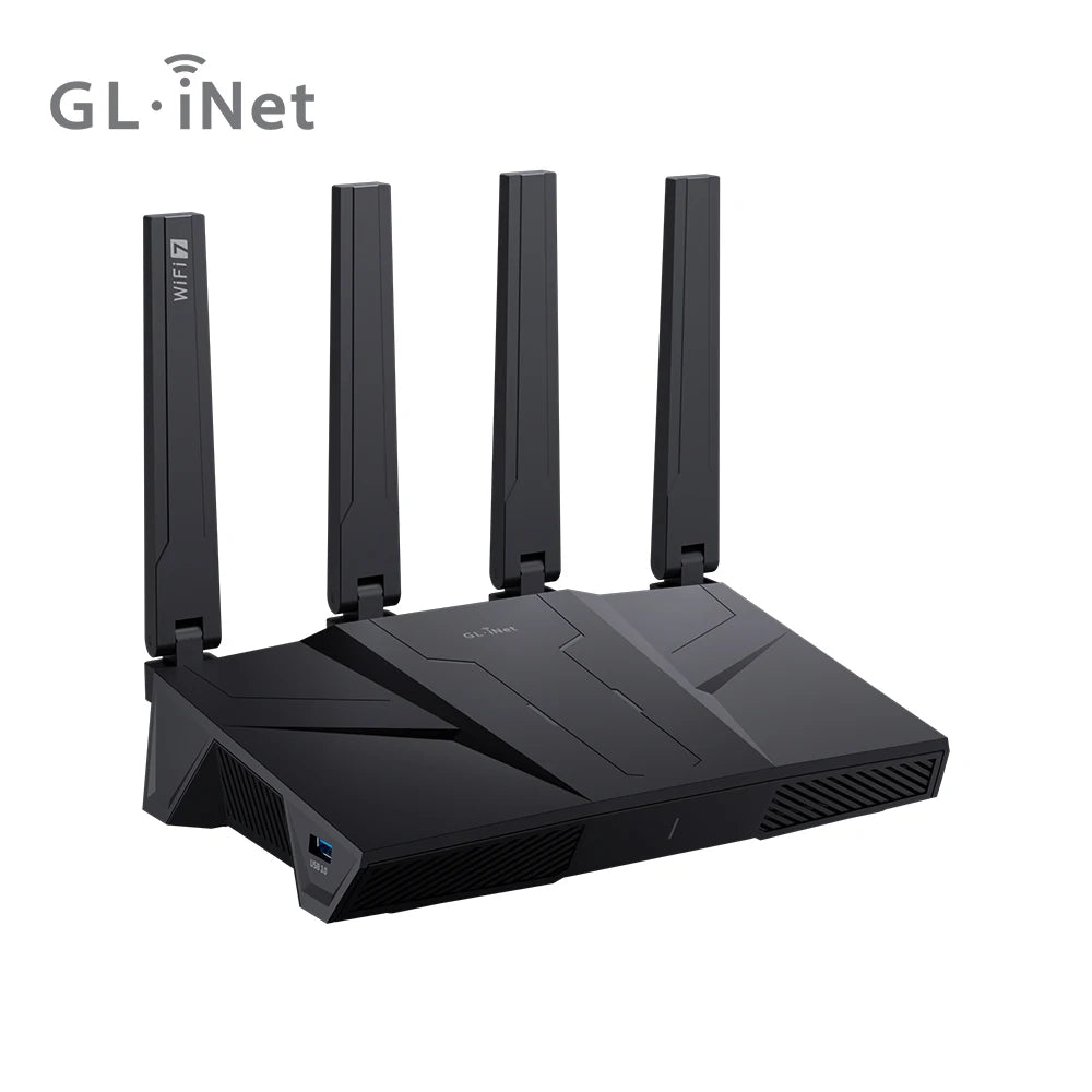 GL.iNet GL-BE9300 Flint 3 Tri-Band Wi-Fi 7 Router for Wireless Internet 5 x 2.5G VPN Router High Speed Gaming Long Range 6GHz Home Wirelss Router, 9 Gbps Wireless Speed for Smooth 8K Streaming, Low-latency Gaming Video Calls