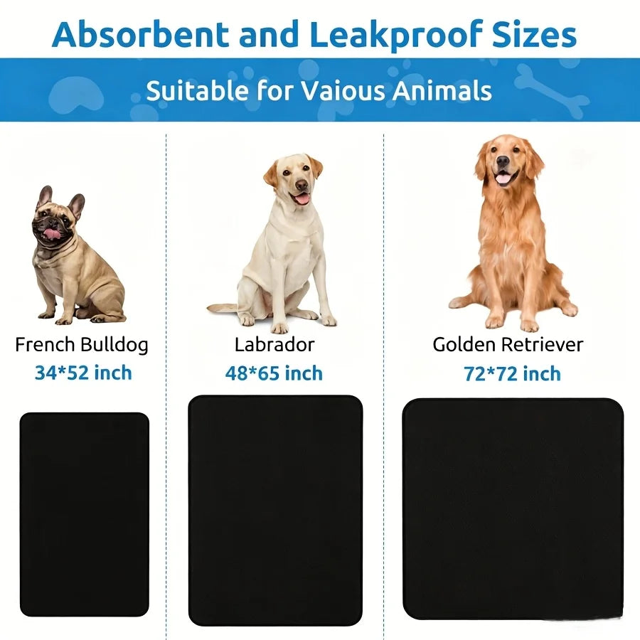Washable Reusable Dog Pee Pads, 72"x72" Absorbent & Waterproof Puppy Training Pad for Crate, Playpen & Carpet, Large Potty Pads for Dogs, Cats & Small Pets
