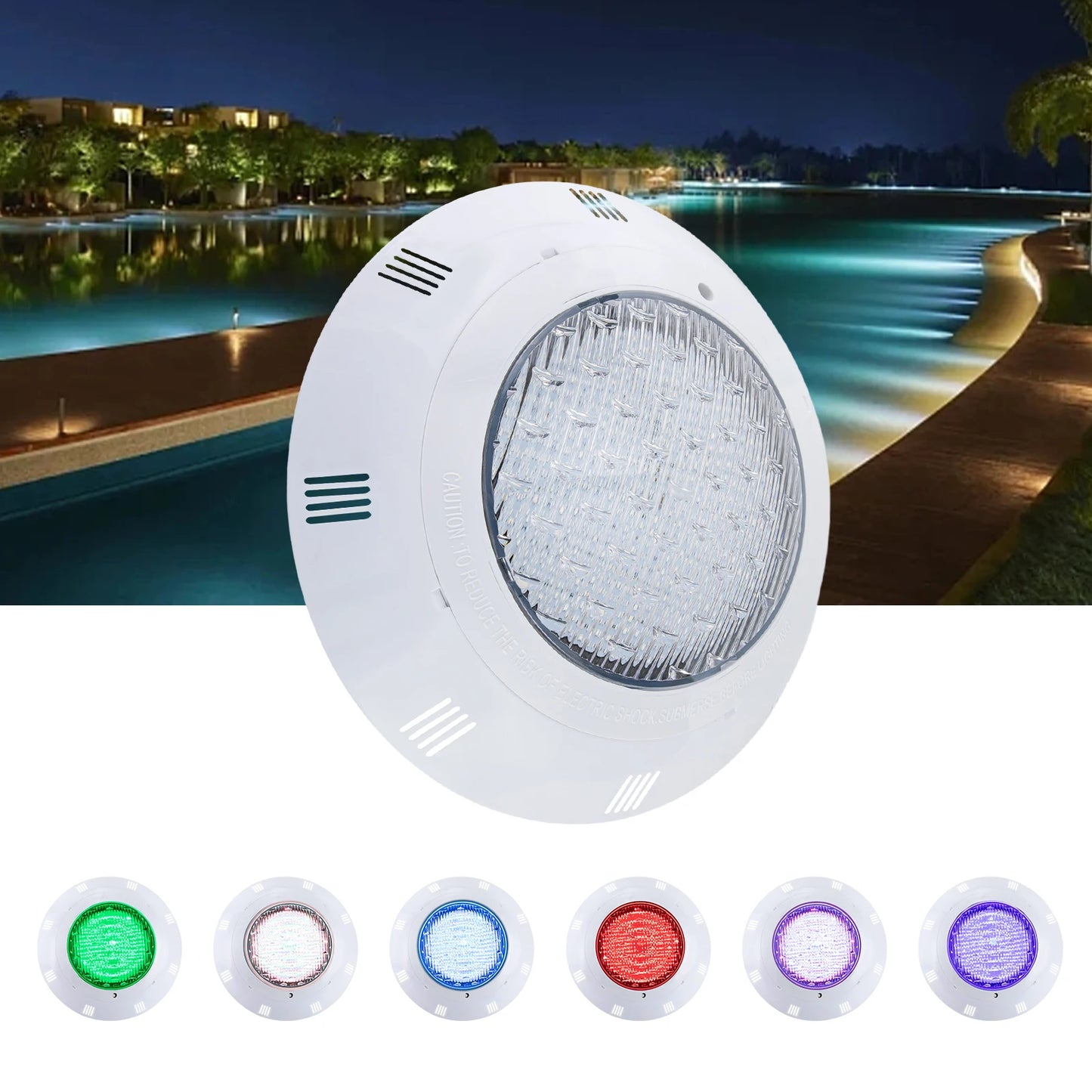 Pool Lights 7 Color Combinations IP68 Waterproof 3 Dynamic Modes 360° LED Beads for Pool Parties RGB LED Pool Light 50000h
