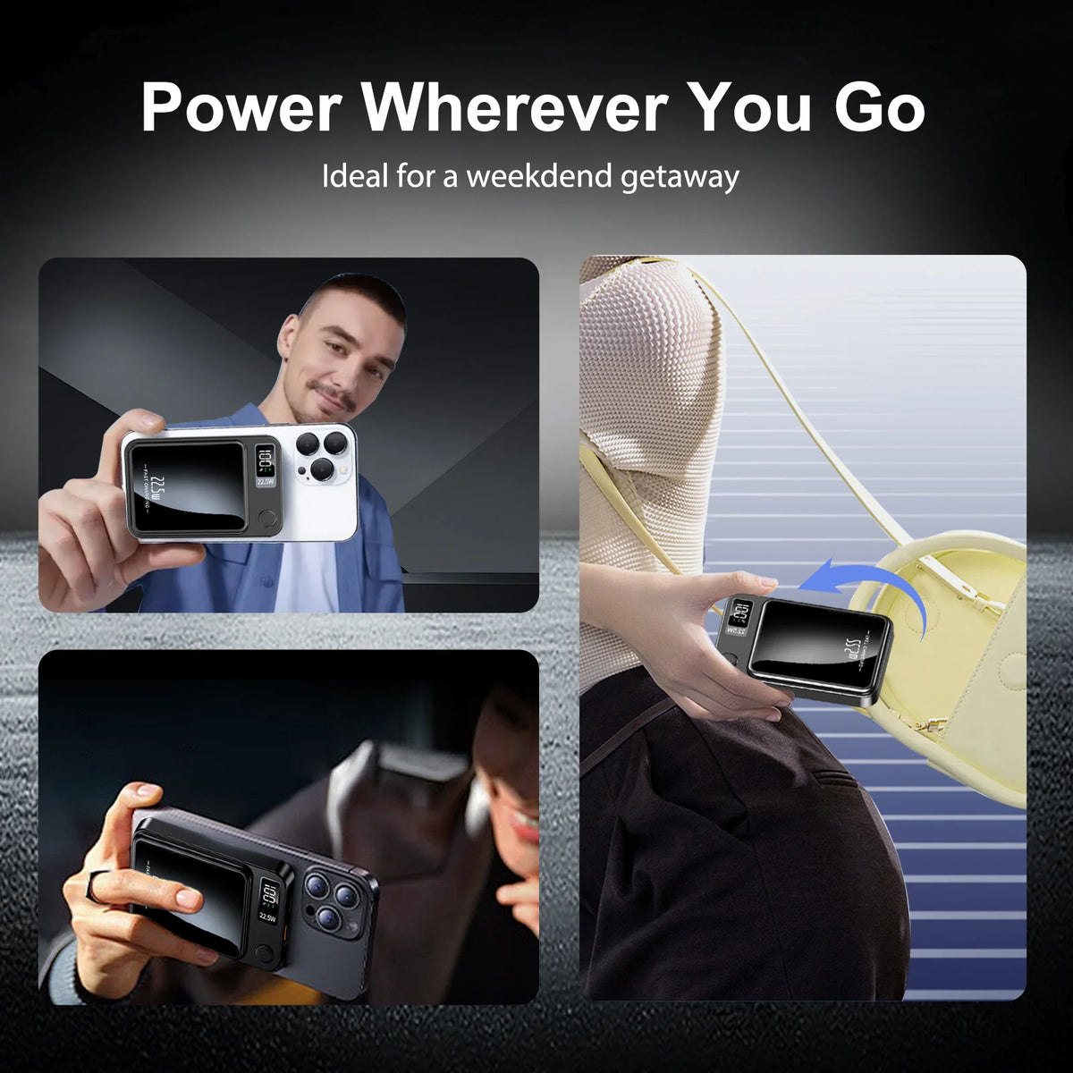 Magnetic Wireless Power Bank With Fast Charging And LED Display