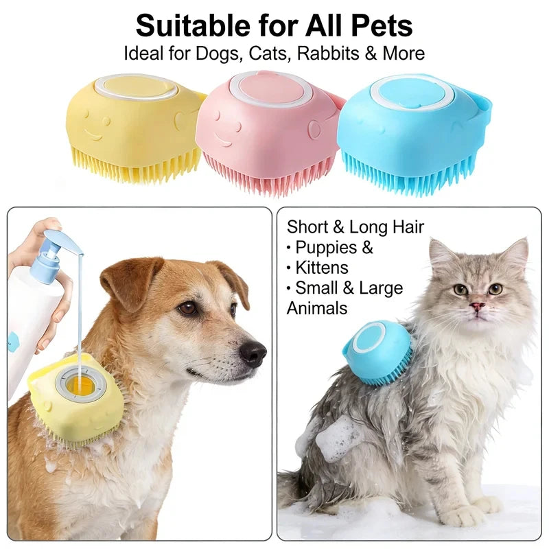 Bathroom Puppy Big Dog Cat Bath Massage Gloves Brush Soft Safety Silicone Pet Accessories for Dogs Cats Tools Mascotas Products